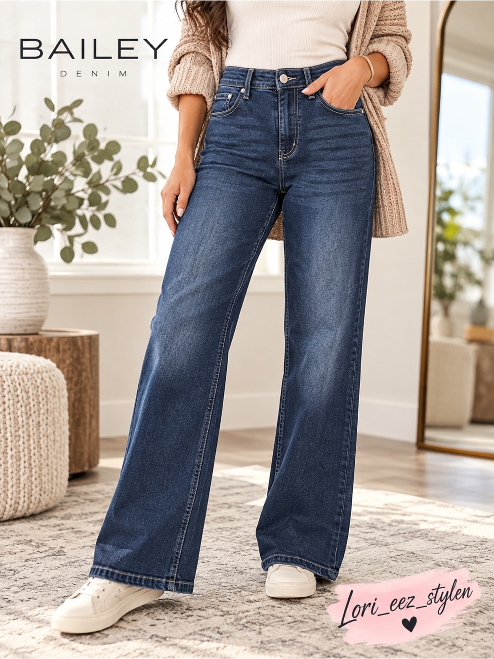 BAILEY High-Rise Wide-Leg Jeans 👖✨ Size 28 | Dark Indigo Denim